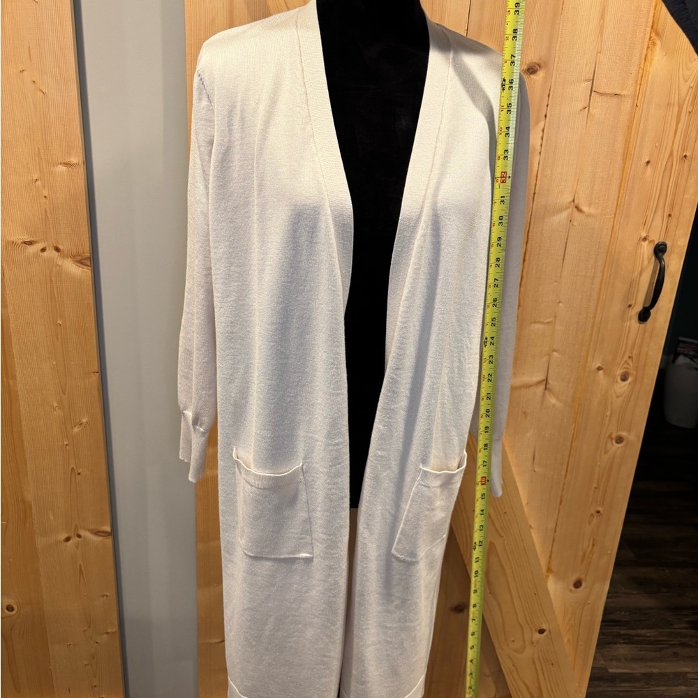 August Silk cream Open-Front Cardigan